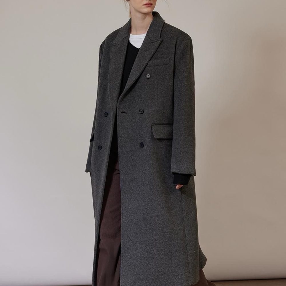 Vintage, 100% wool, double breasted, long coat